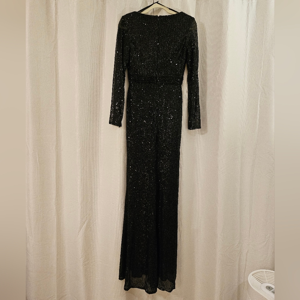 Mac Duggal NWT Black sequin long sleeve size 4 - Picture 4 of 6